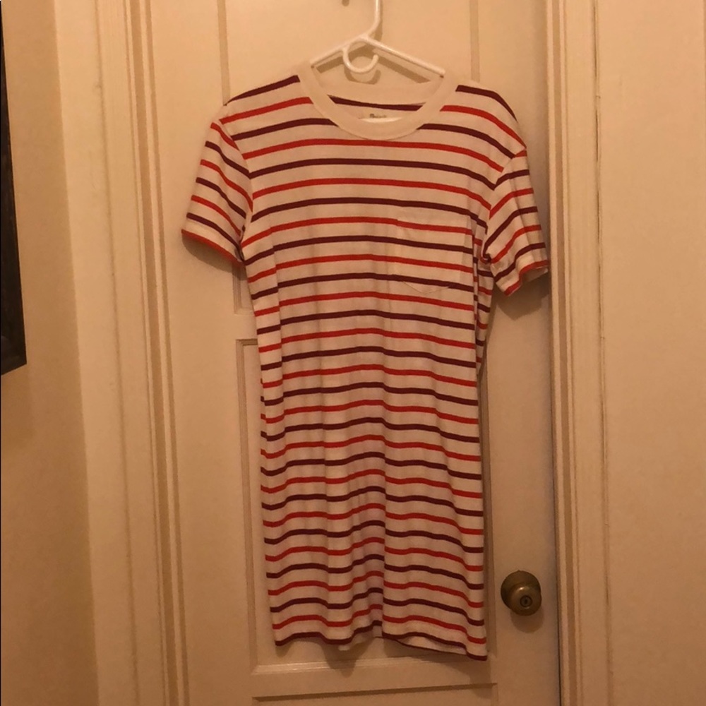 Worn once Madewell red striped t dress with pocket